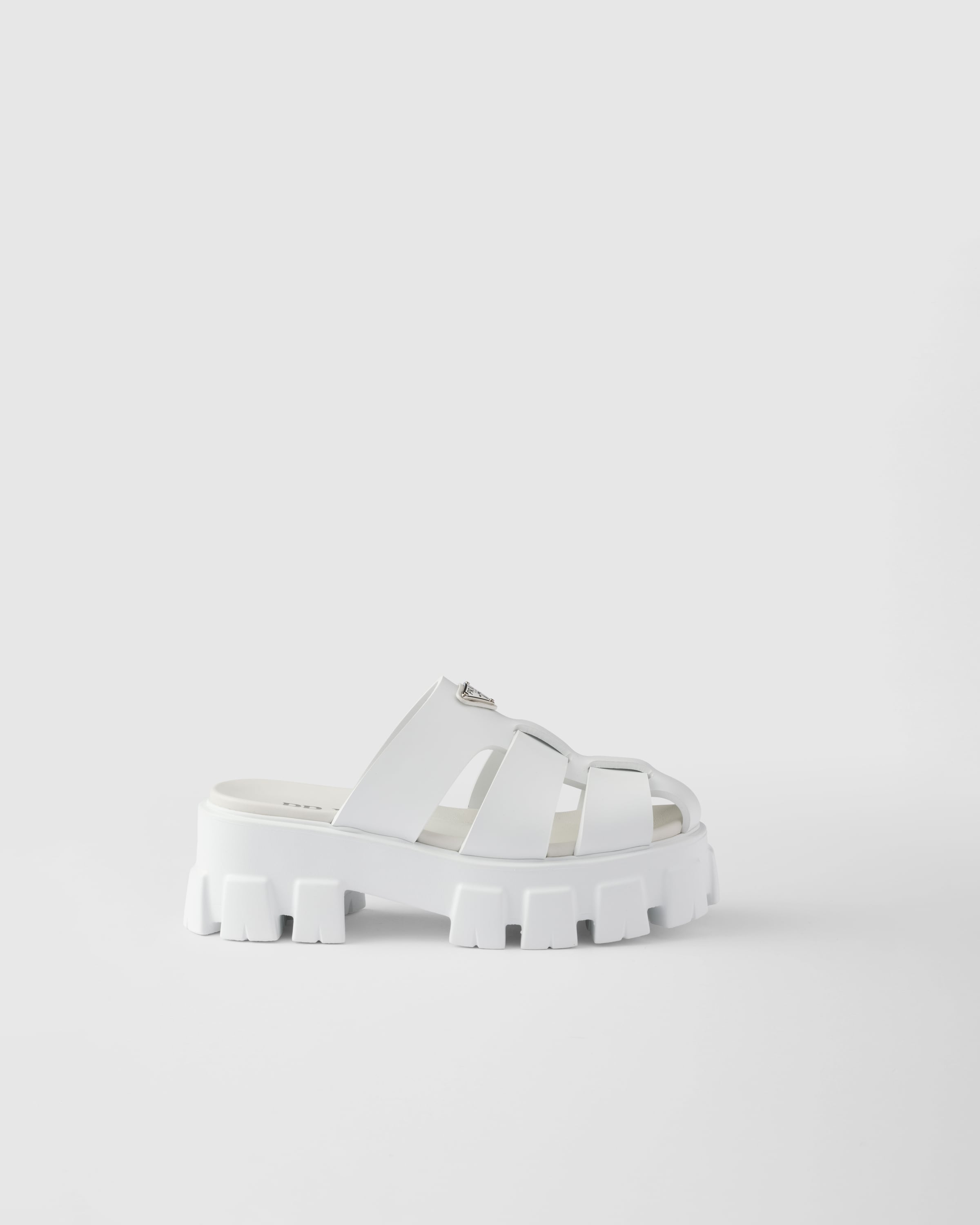 Prada Monolith Rubber Mules In White