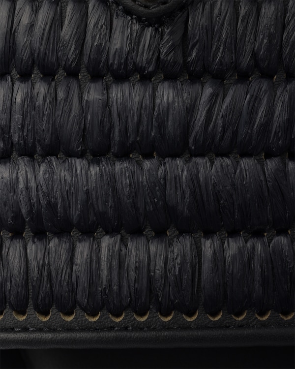 Leather slides with crochet details  Leather slides with crochet details