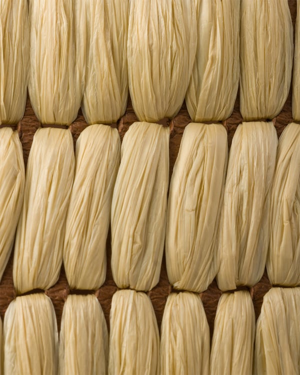 Leather and crochet slides - Beige Leather and crochet slides - Beige