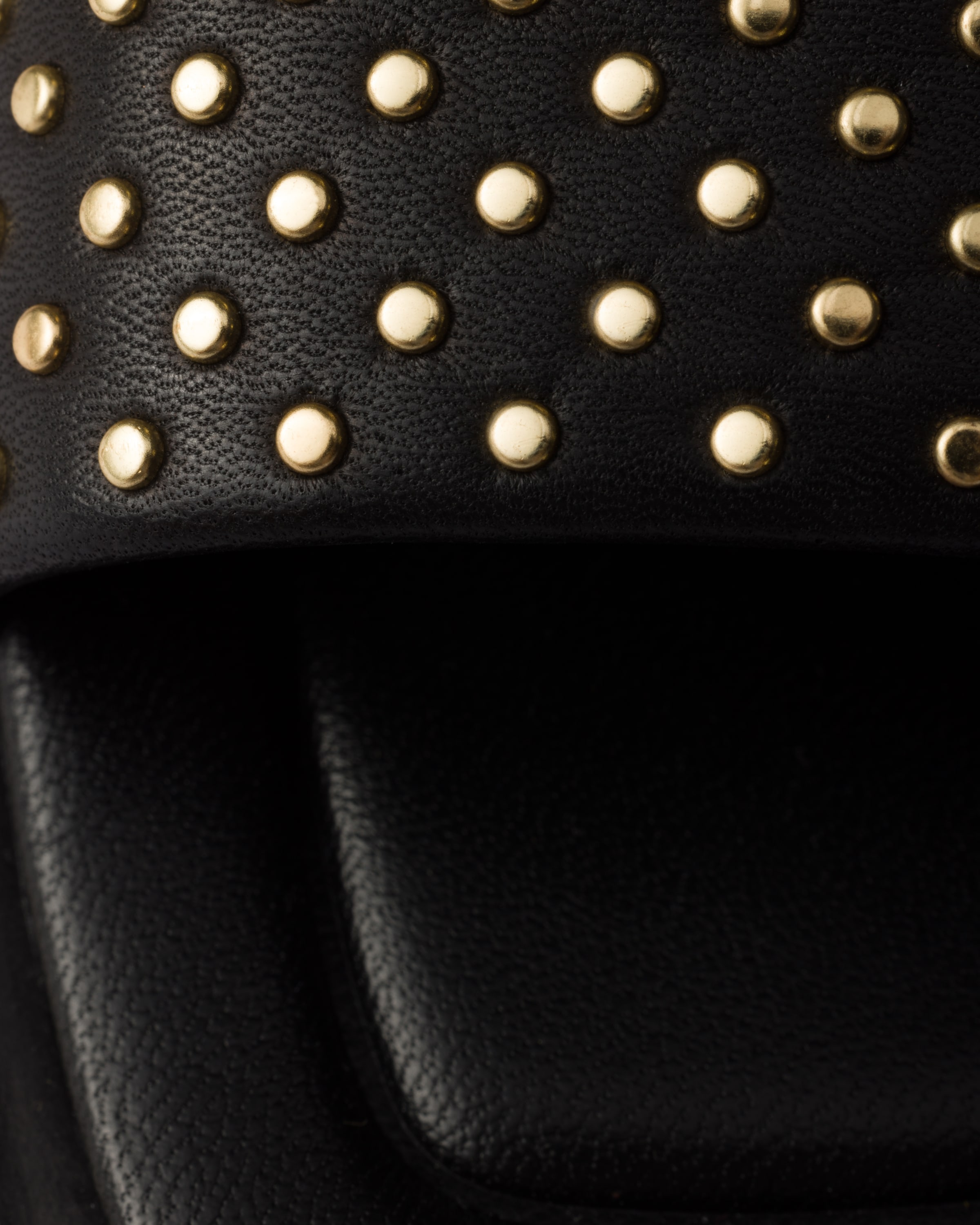 Black Nappa leather slides with studs | PRADA