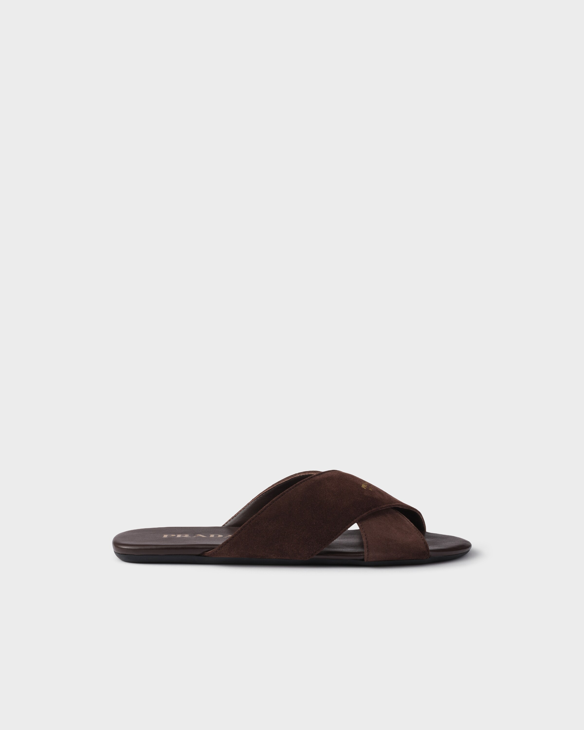 Prada Suede Slides, Woman, Dark Brown, Size 37