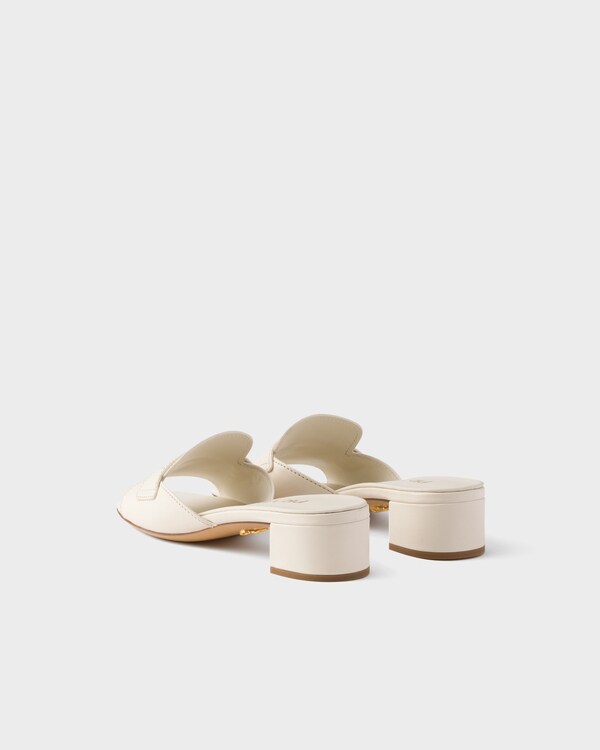 Mules de piel - Blanco Calizo Mules de piel - Blanco Calizo