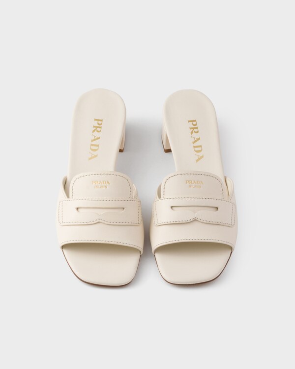 Mules de piel - Blanco Calizo Mules de piel - Blanco Calizo