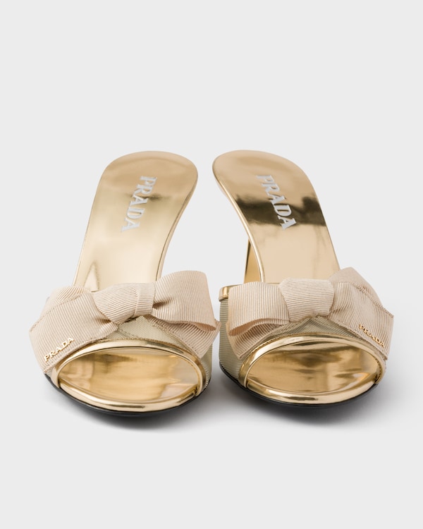 صندل من قماش شبكي - بلاتيني صندل من قماش شبكي - بلاتيني