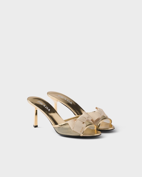 صندل من قماش شبكي - بلاتيني صندل من قماش شبكي - بلاتيني