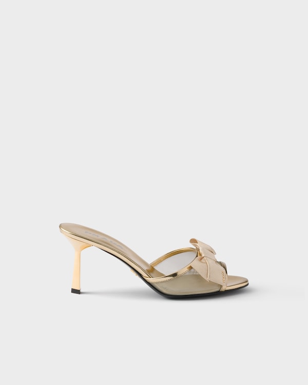 صندل من قماش شبكي - بلاتيني صندل من قماش شبكي - بلاتيني