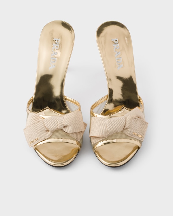 صندل من قماش شبكي - بلاتيني صندل من قماش شبكي - بلاتيني