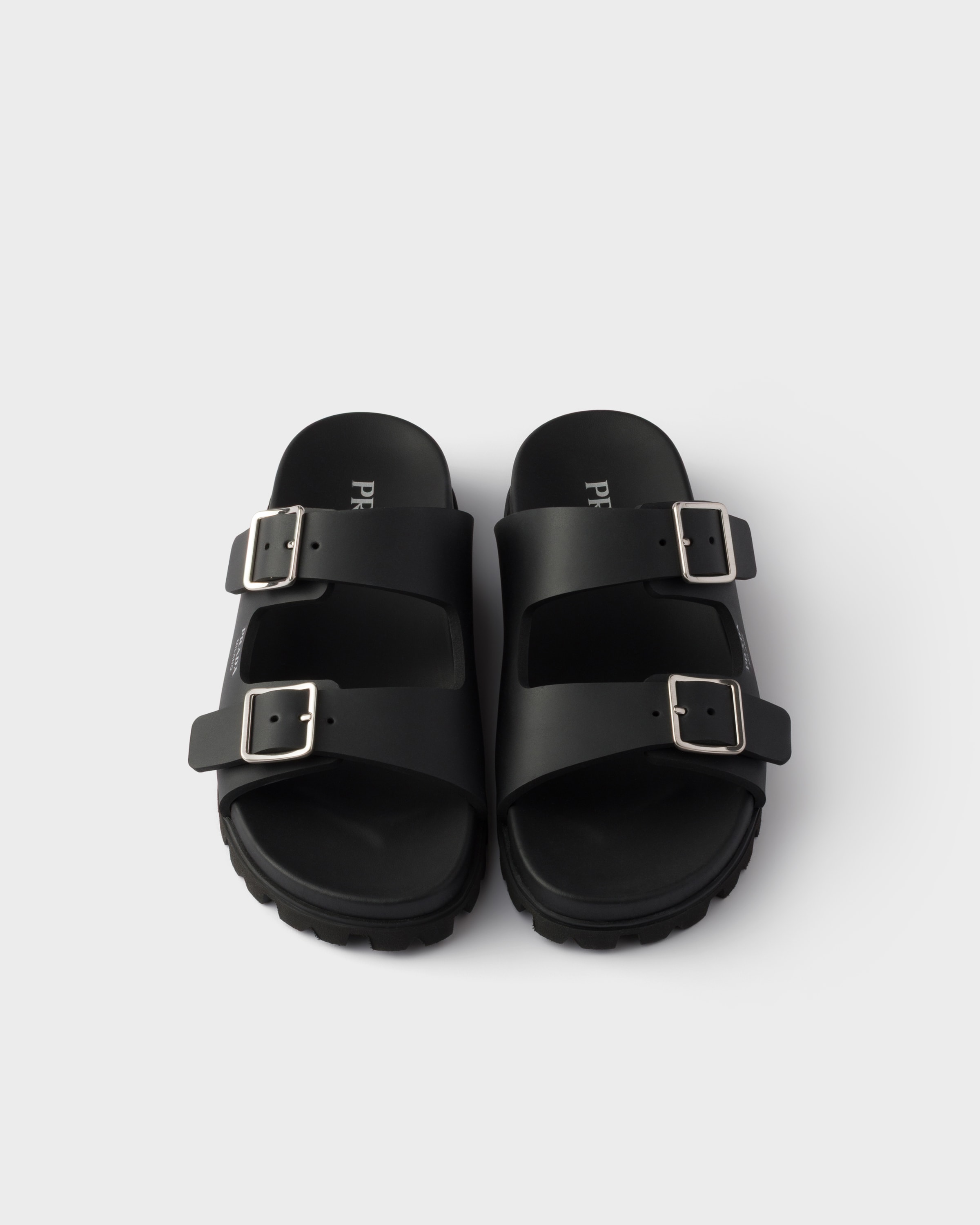 Black Rubber Slides | PRADA