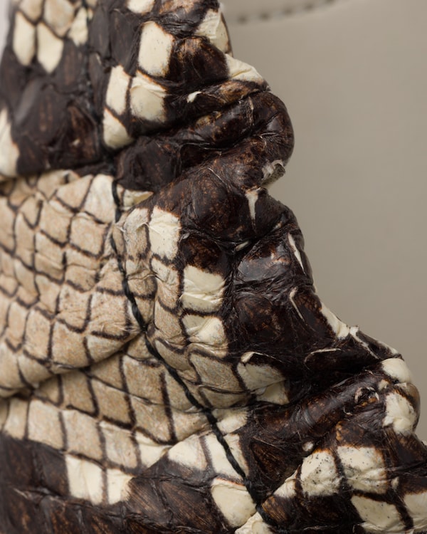 Python-print Ayers leather slides - Rock Gray Python-print Ayers leather slides - Rock Gray