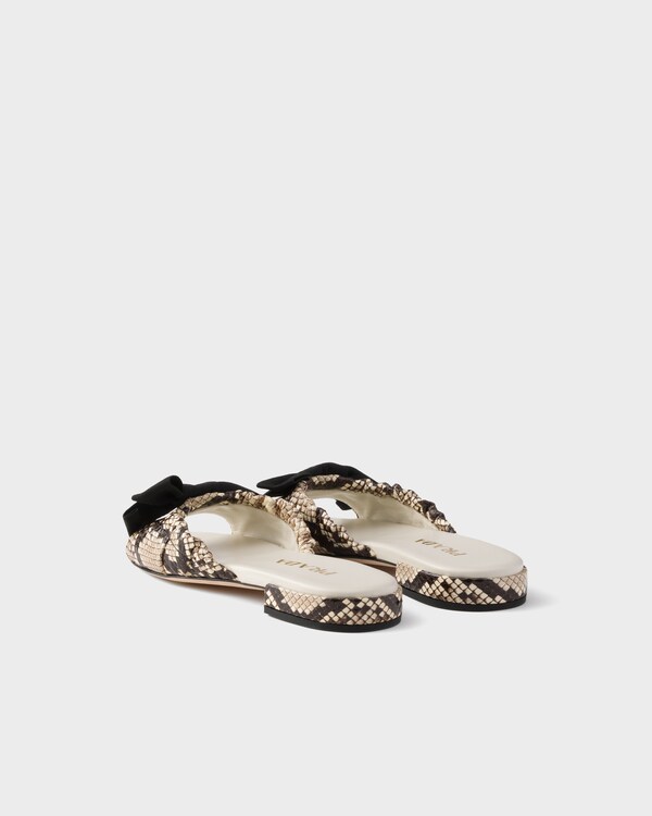 Python-print Ayers leather slides - Rock Gray Python-print Ayers leather slides - Rock Gray