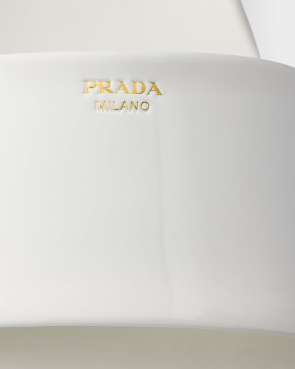 Mules en cuir verni - Blanc Mules en cuir verni - Blanc