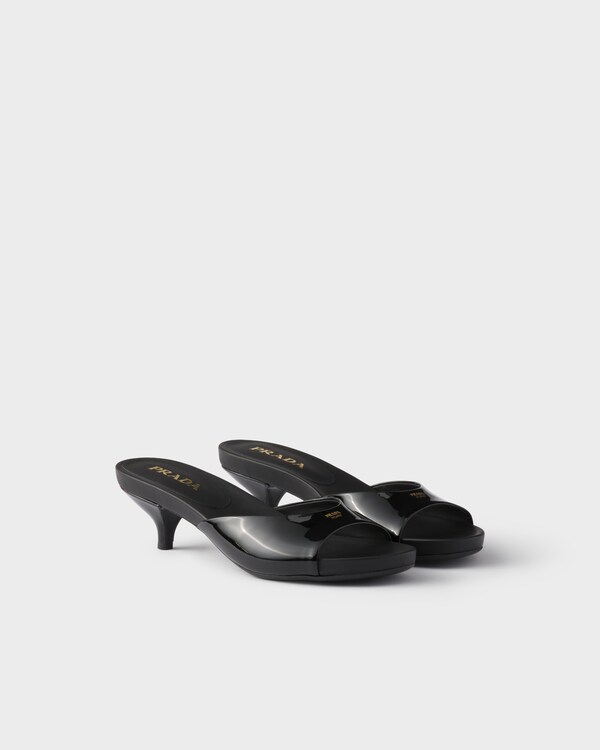 Patent leather kitten heel sandals - Black Patent leather kitten heel sandals - Black