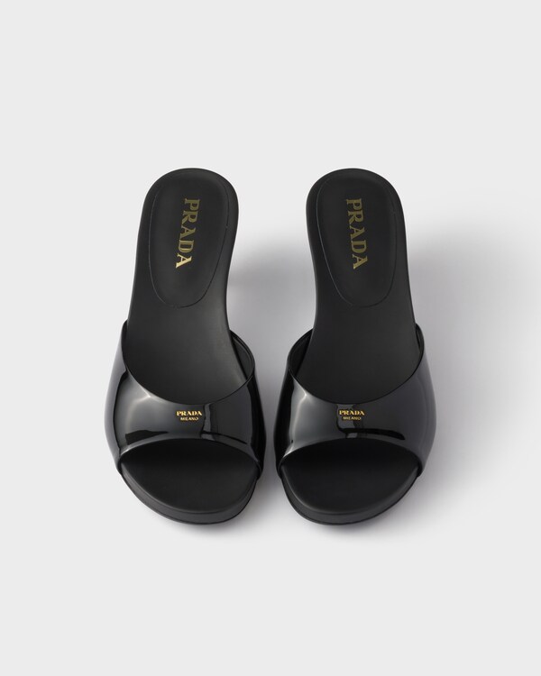 Patent leather kitten heel sandals - Black Patent leather kitten heel sandals - Black