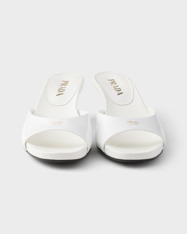 Patent leather kitten heel sandals - White Patent leather kitten heel sandals - White