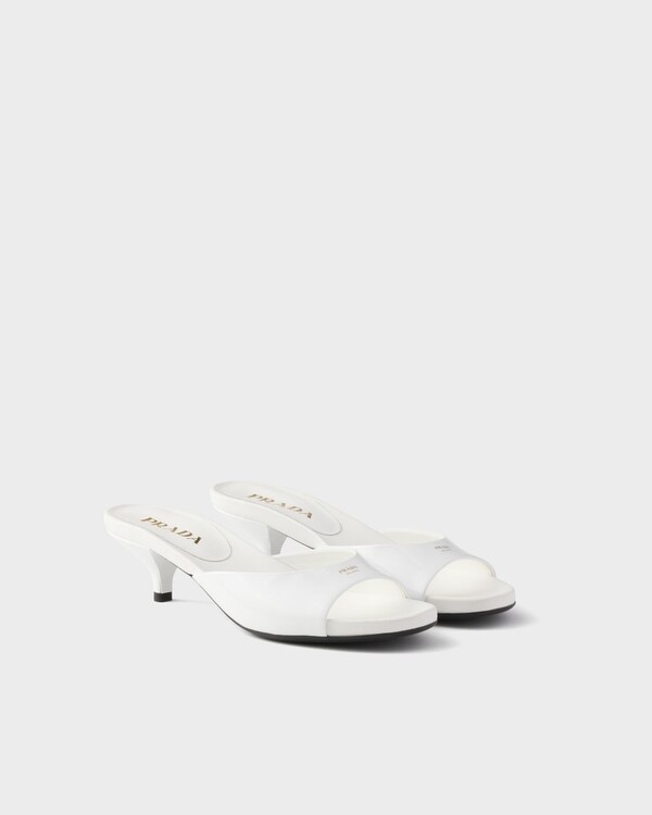 Patent leather kitten heel sandals - White Patent leather kitten heel sandals - White