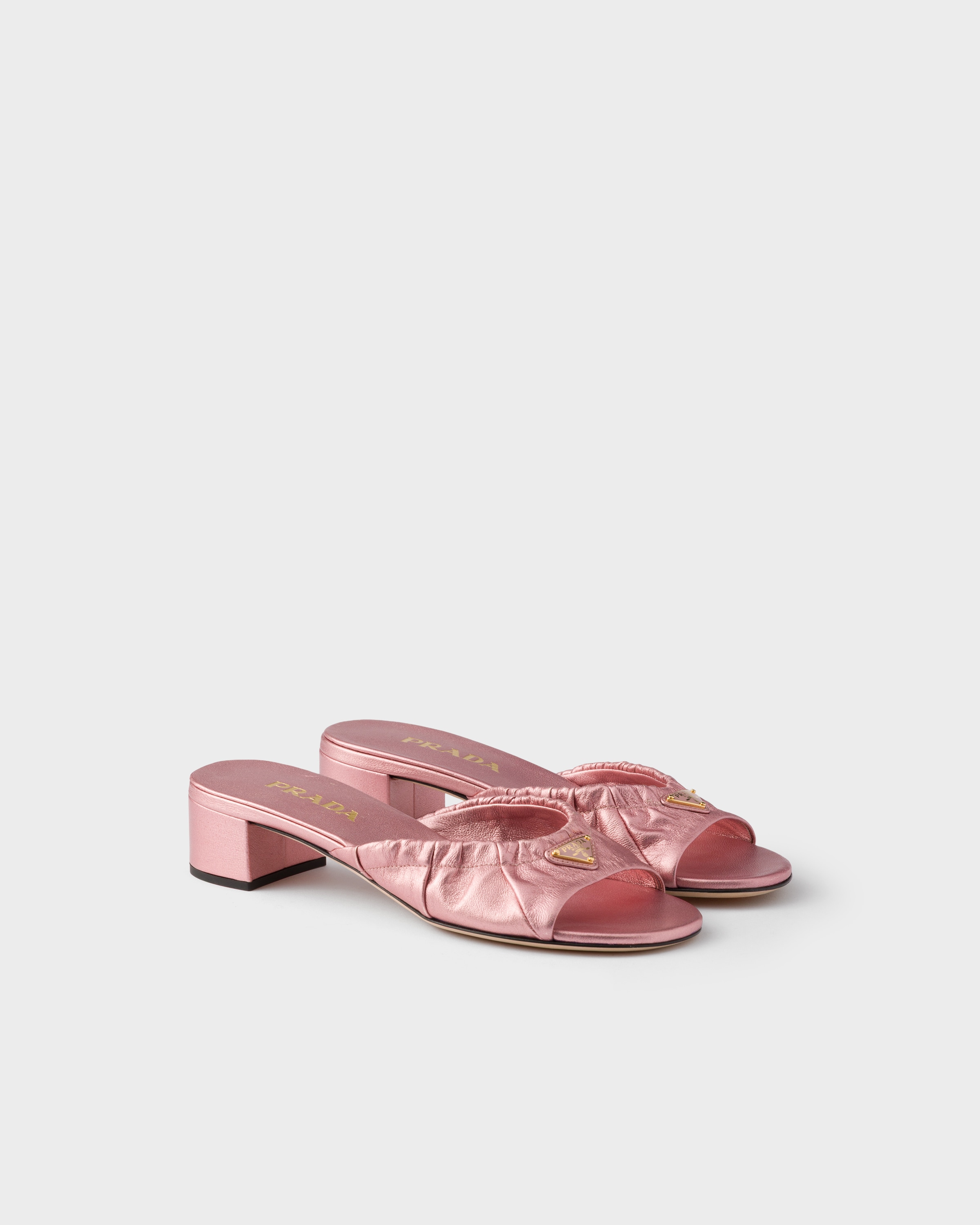 Pink Mordoré Nappa Leather Sandals | PRADA - Saudi Arabia