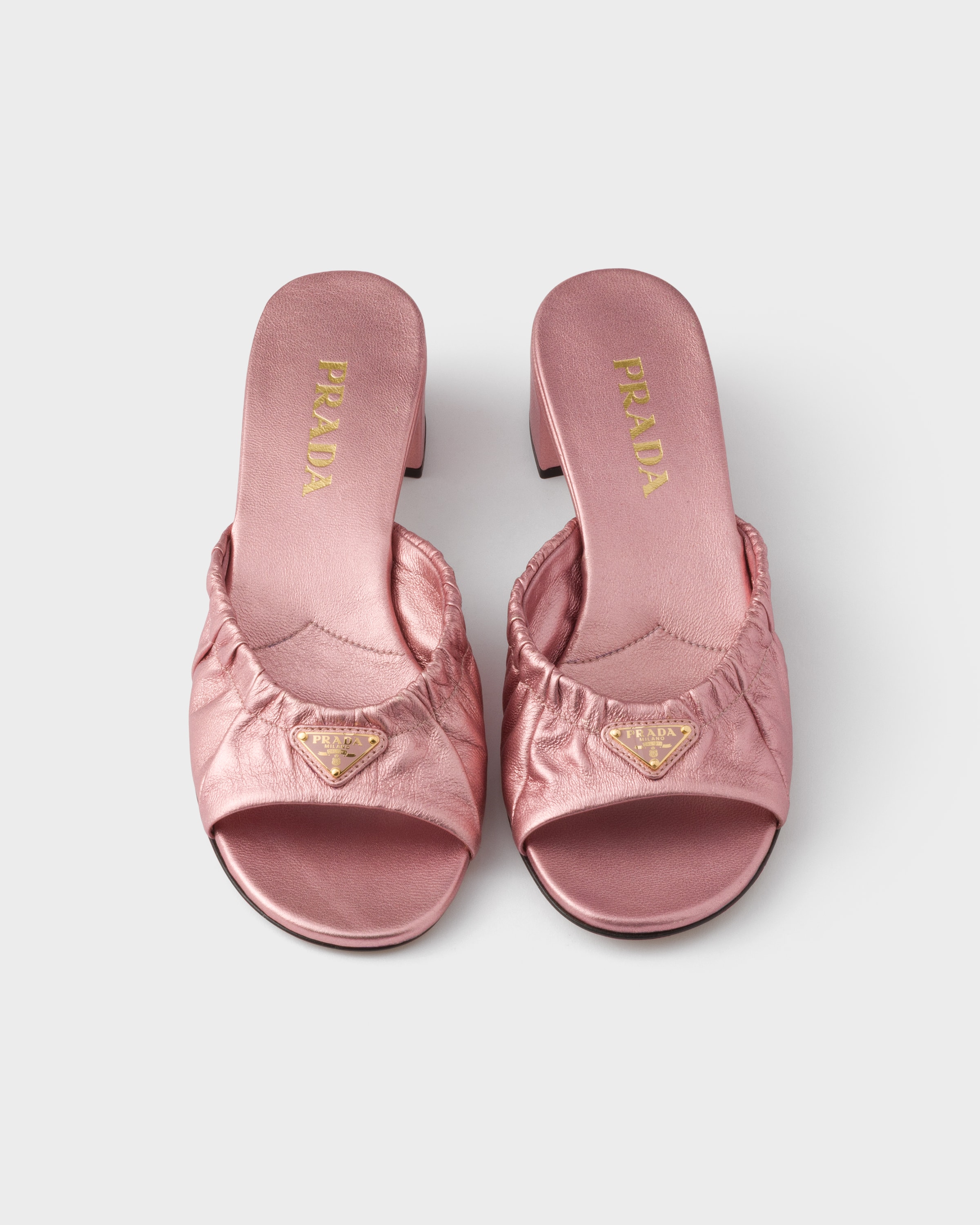 Pink Mordoré Nappa Leather Sandals | PRADA - Saudi Arabia