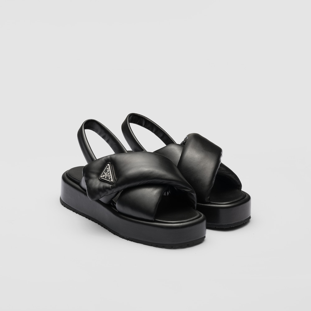 Prada Sandales Prada Soft en cuir nappa matelassé 1