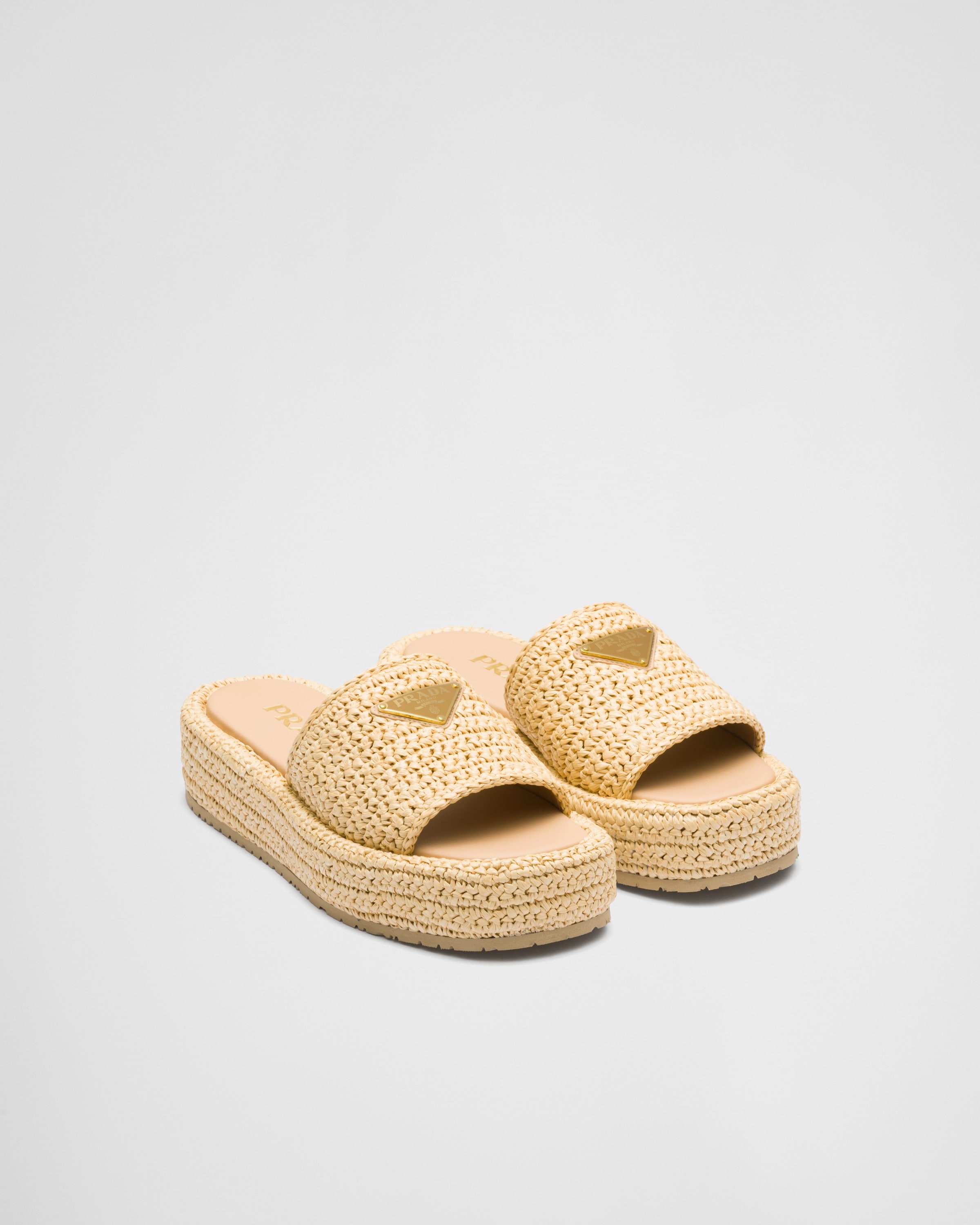 Prada hotsell raffia slides