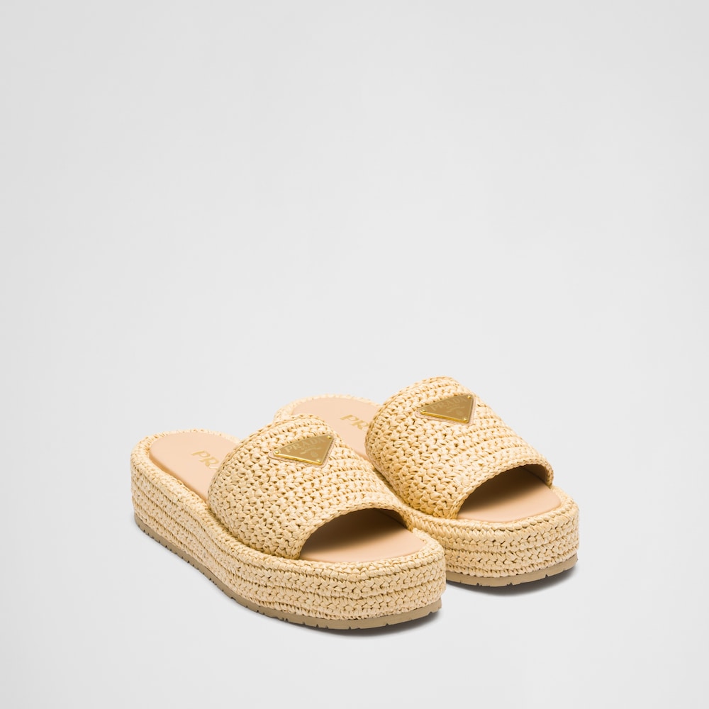 Prada Mules à plateforme plate en crochet 1