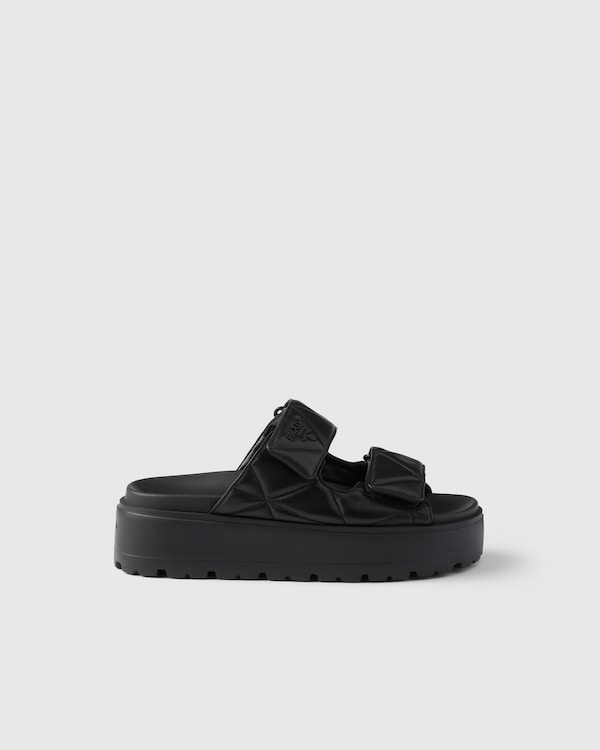 Padded nappa leather slides Padded nappa leather slides