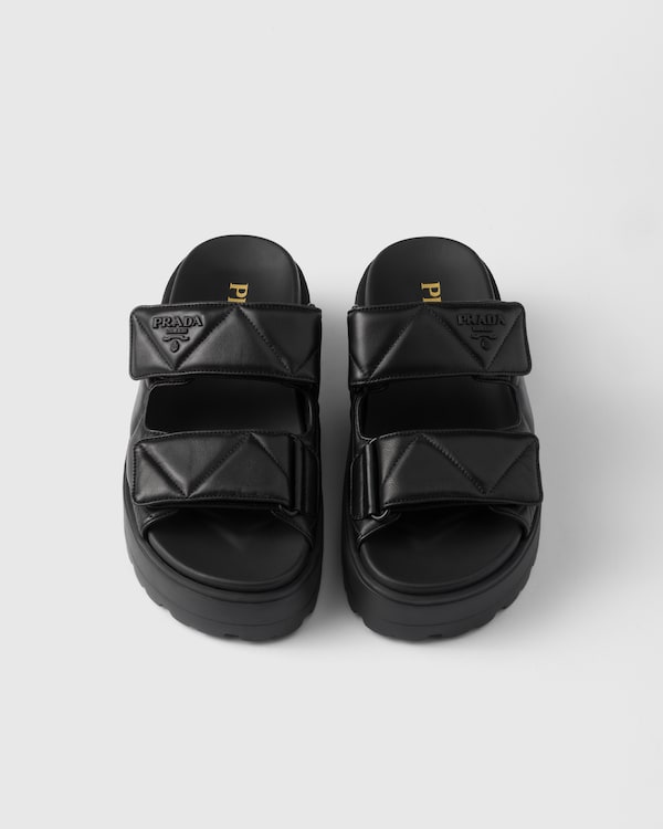 Padded nappa leather slides Padded nappa leather slides