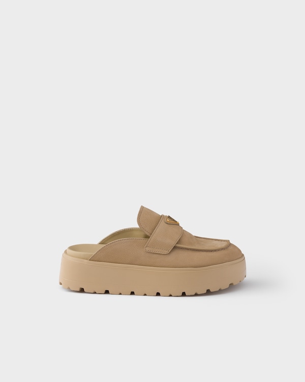 Nubuck flatform mules - Desert Beige Nubuck flatform mules - Desert Beige