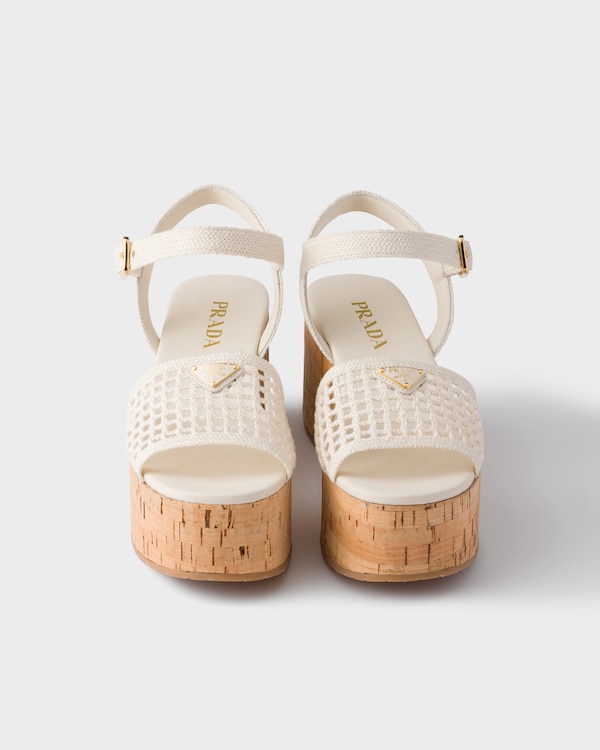 Crochet wedge platform sandals - Ivory Crochet wedge platform sandals - Ivory