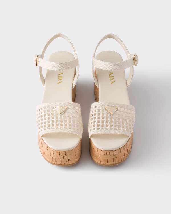 Crochet wedge platform sandals - Ivory Crochet wedge platform sandals - Ivory
