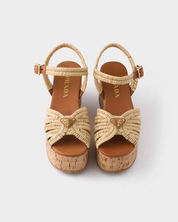 Sandalias de plataforma de croché - Beige Sandalias de plataforma de croché - Beige