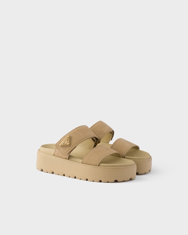 Nubuck slides - Desert Beige Nubuck slides - Desert Beige
