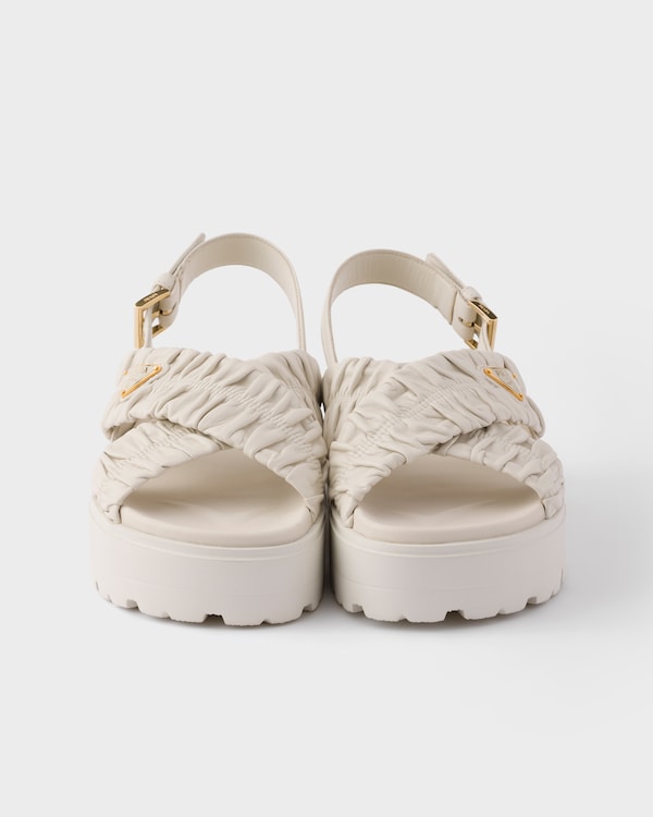Matelassé nappa leather flatform sandals - White Matelassé nappa leather flatform sandals - White