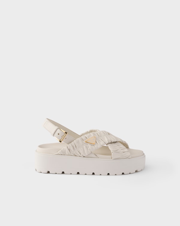 Matelassé nappa leather flatform sandals - White Matelassé nappa leather flatform sandals - White
