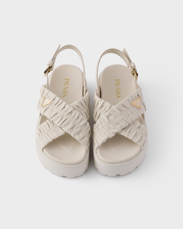 Matelassé nappa leather flatform sandals - White Matelassé nappa leather flatform sandals - White