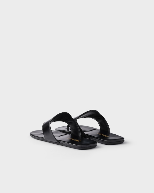 Brushed leather thong sandals Brushed leather thong sandals