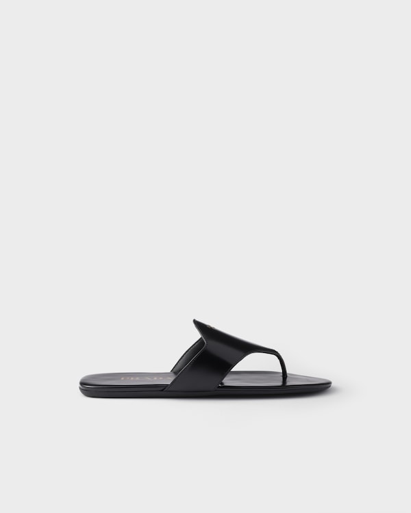 Brushed leather thong sandals Brushed leather thong sandals