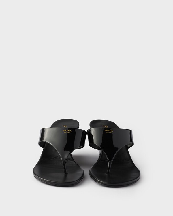 Patent leather thong sandals - Black Patent leather thong sandals - Black