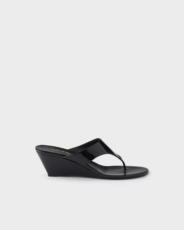 Patent leather thong sandals - Black Patent leather thong sandals - Black