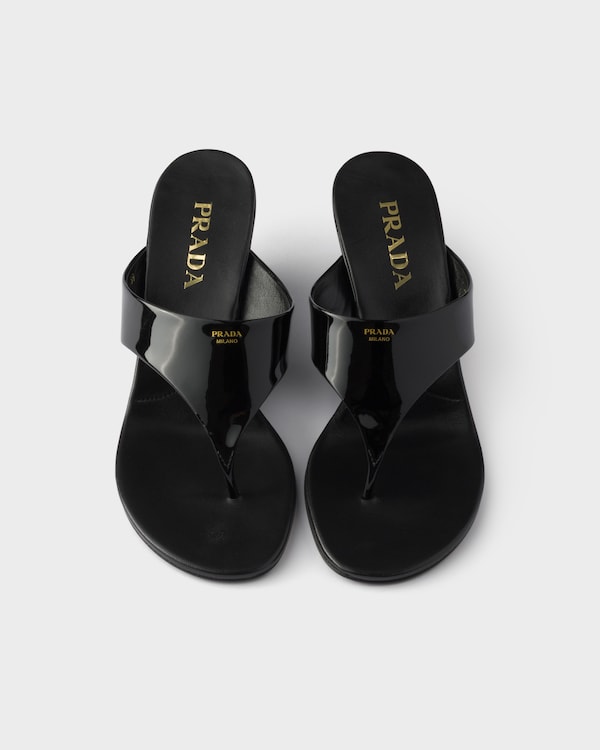 Patent leather thong sandals - Black Patent leather thong sandals - Black