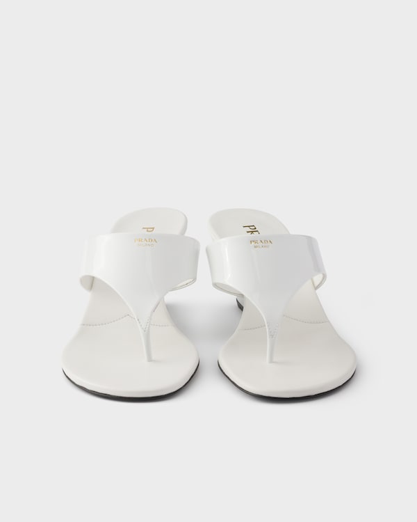 Patent leather thong sandals - White Patent leather thong sandals - White