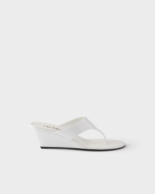 Patent leather thong sandals - White Patent leather thong sandals - White
