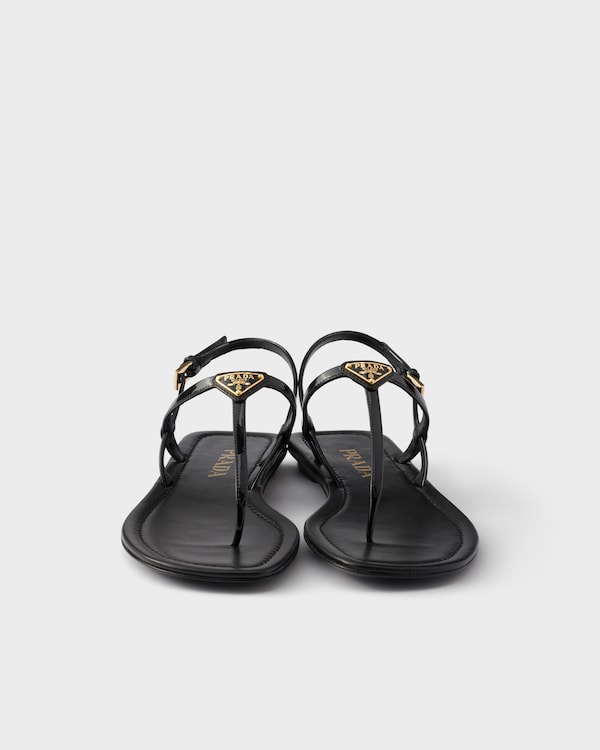 Patent leather thong sandals - Black Patent leather thong sandals - Black