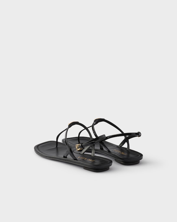 Patent leather thong sandals - Black Patent leather thong sandals - Black