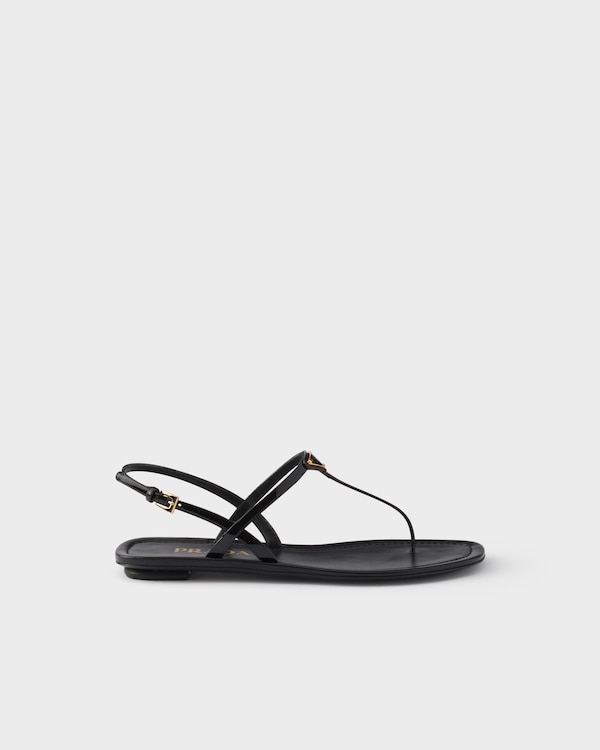 Patent leather thong sandals - Black Patent leather thong sandals - Black