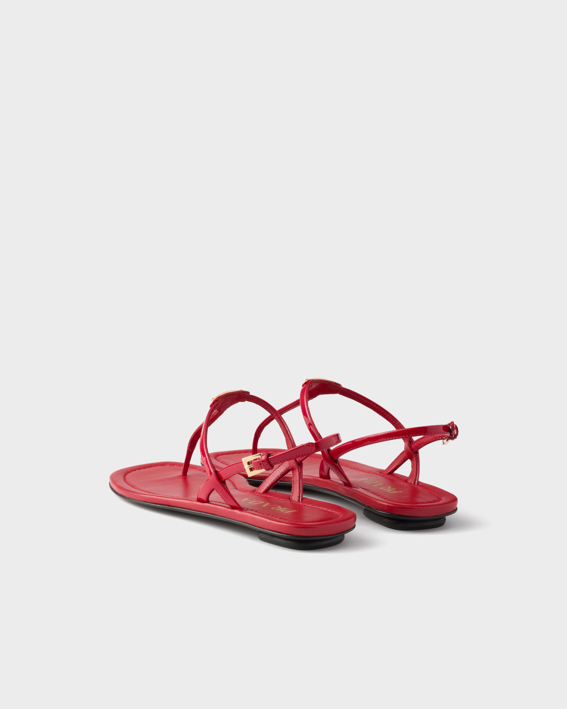 Red Patent leather thong sandals | PRADA - United States