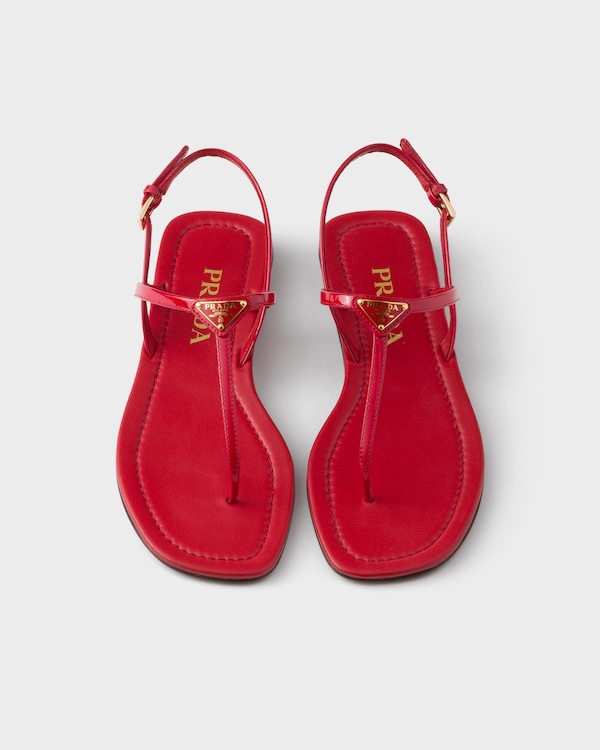 Patent leather thong sandals - Red Patent leather thong sandals - Red