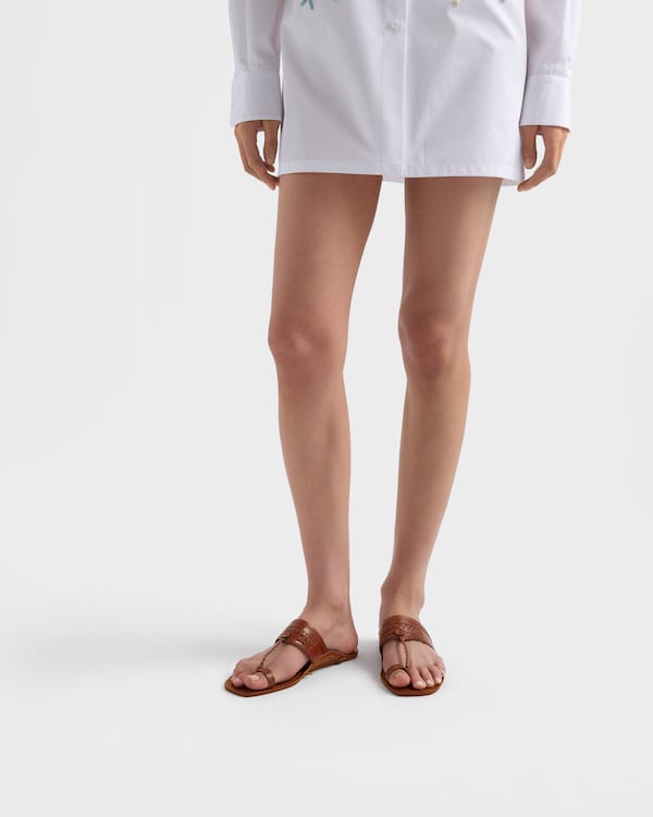 Prada Made in India x Inspired by Kolhapuri Chappal leather sandals - Brandy Prada Made in India x Inspired by Kolhapuri Chappal leather sandals - Brandy