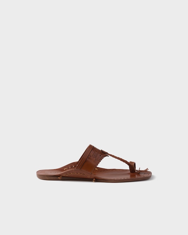 Prada Made in India x Inspired by Kolhapuri Chappal leather sandals - Brandy Prada Made in India x Inspired by Kolhapuri Chappal leather sandals - Brandy
