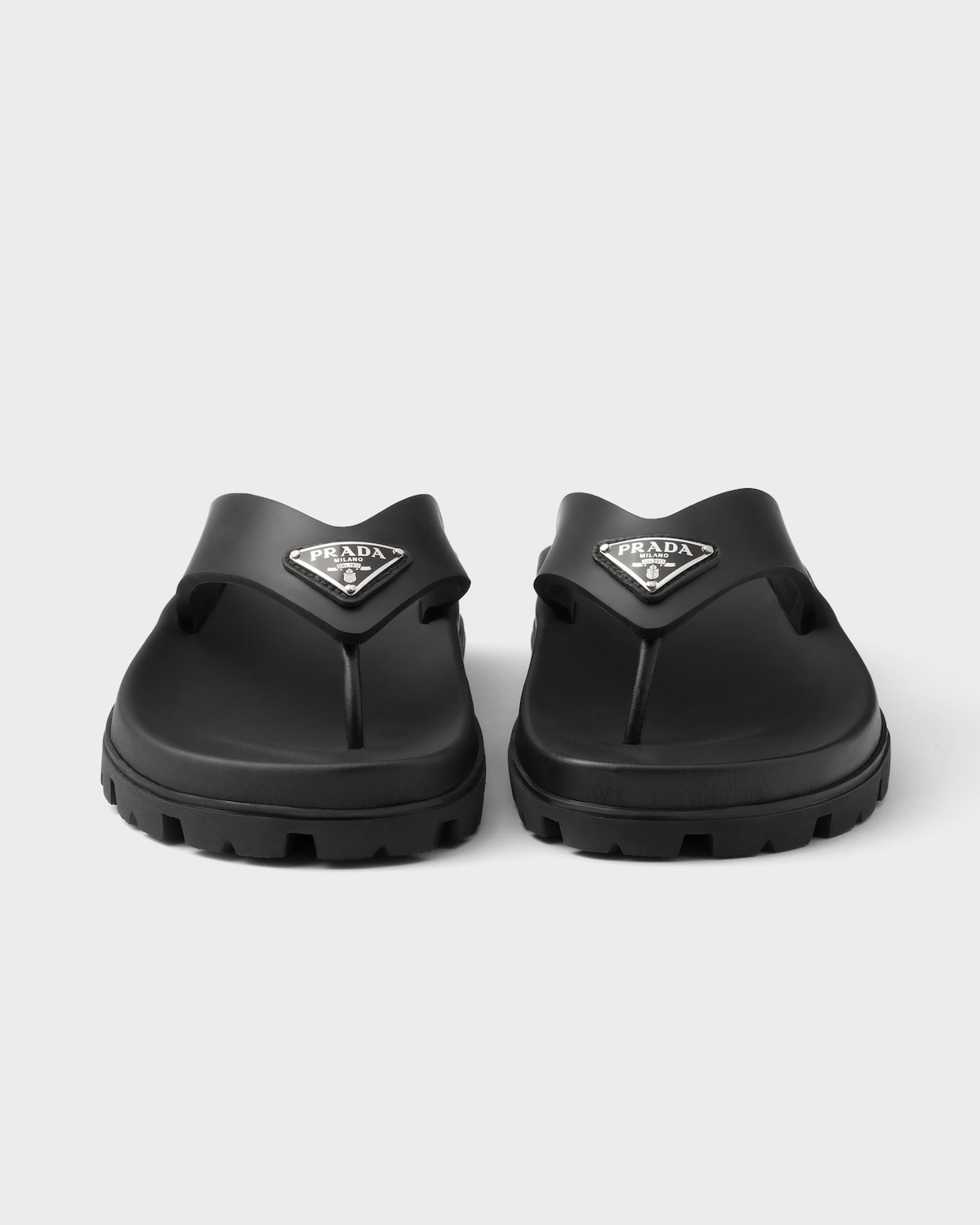 PRA THONG FLATFORM SANDALS BLACK LAMBSKIN main image 1