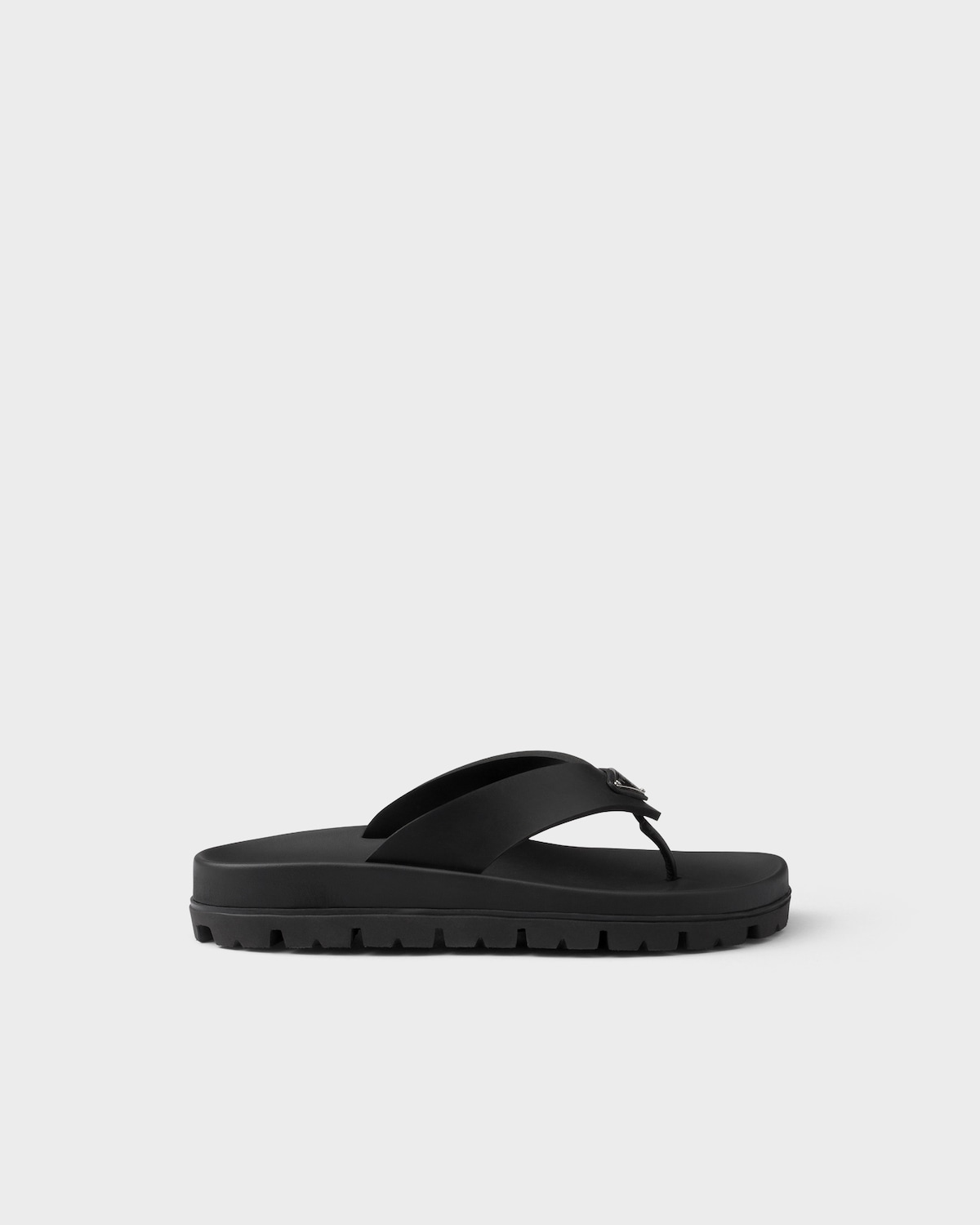 PRA RUBBER THONG SANDALS BLACK VELVET